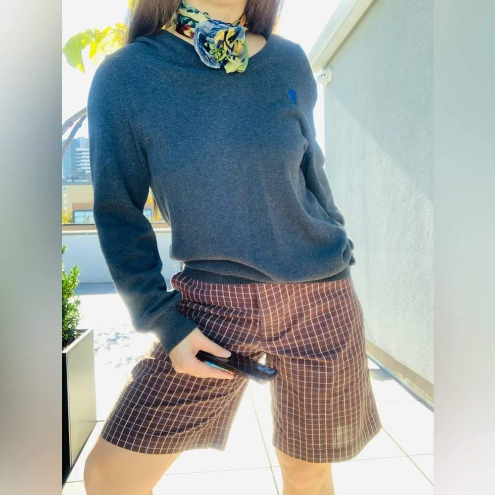 Cotton Sweater V-neck Pullover